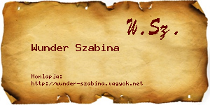 Wunder Szabina névjegykártya