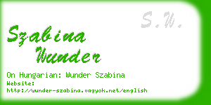 szabina wunder business card